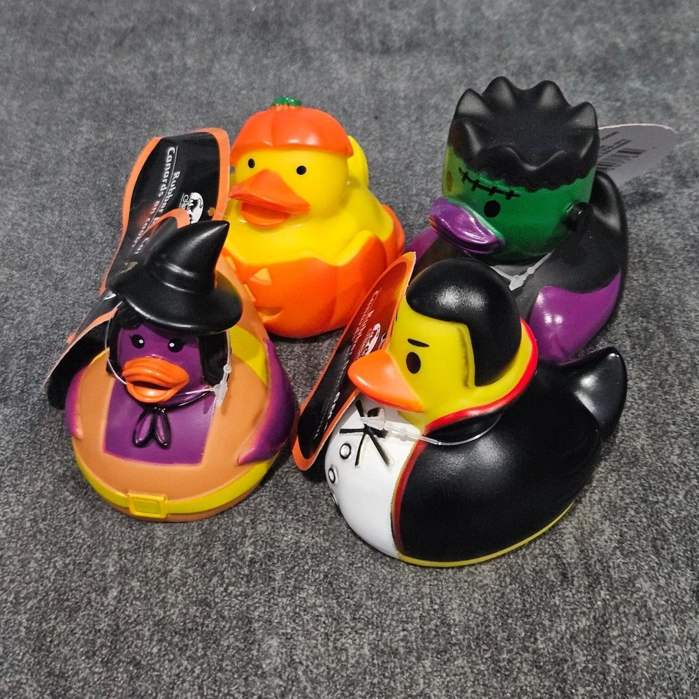 Greenbrier International Halloween Rubber Duck Set Pumpkin Witch Vampire 4 Pack